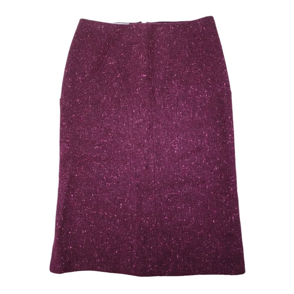 Moschino Purple Skirt Wool Pencil Burgundy Knee Length 6